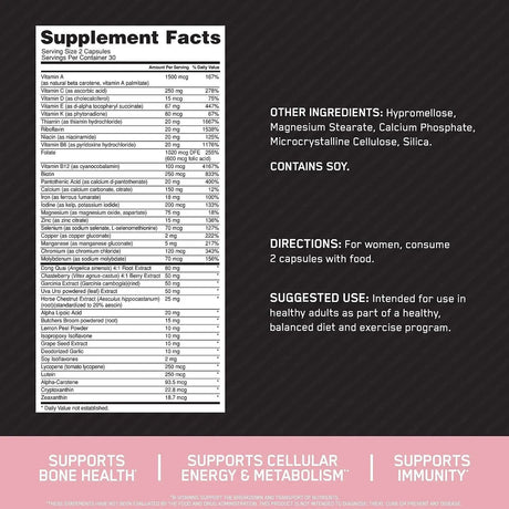 OPTIMUM NUTRITION - Optimum Nutrition Opti-Women Multivitamin 60 Capsulas - The Red Vitamin MX - Suplementos Alimenticios - {{ shop.shopifyCountryName }}