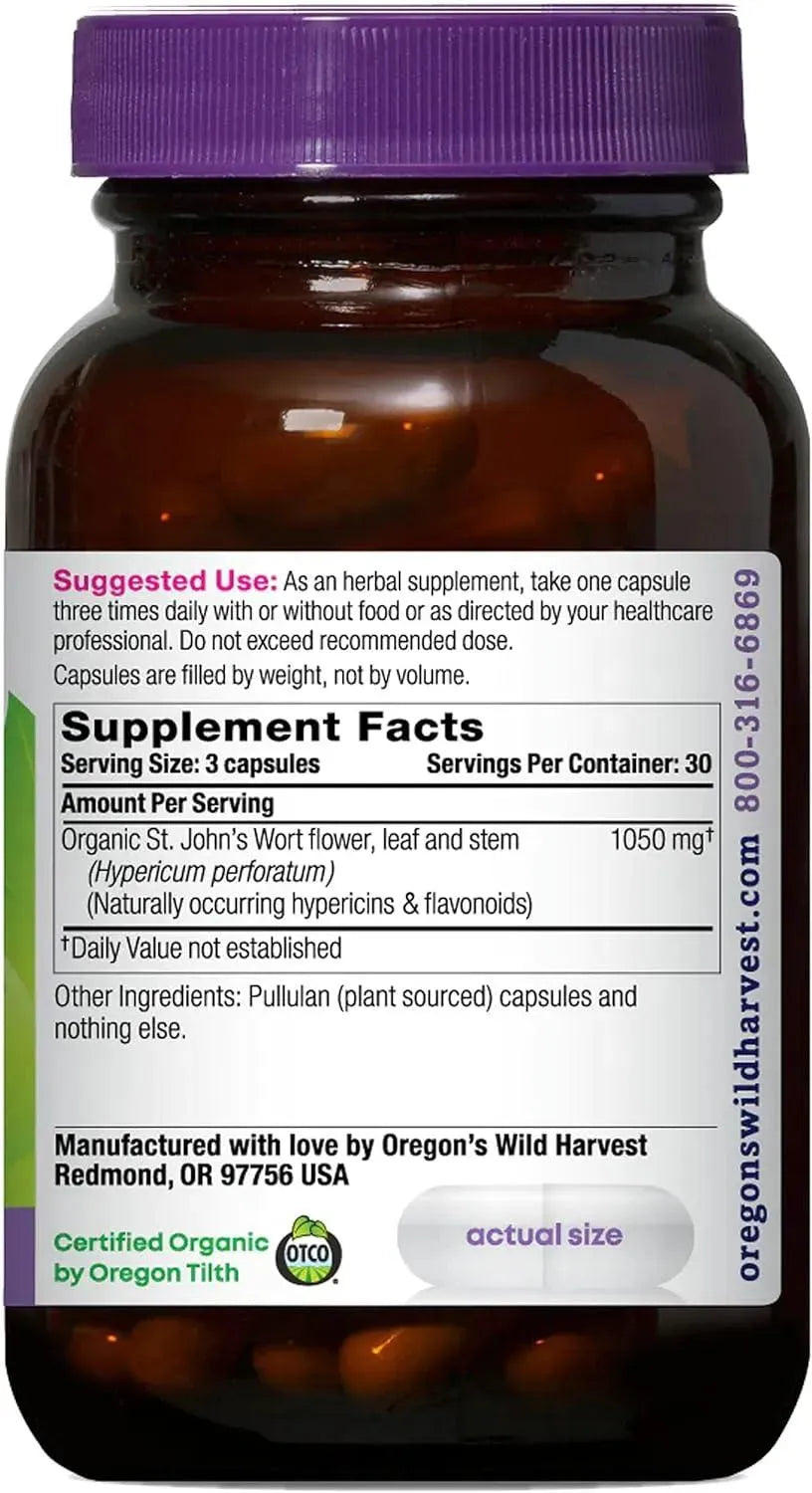OREGON'S WILD HARVEST - Oregon's Wild Harvest St John's Wort 90 Capsulas - The Red Vitamin MX - Suplementos Alimenticios - {{ shop.shopifyCountryName }}