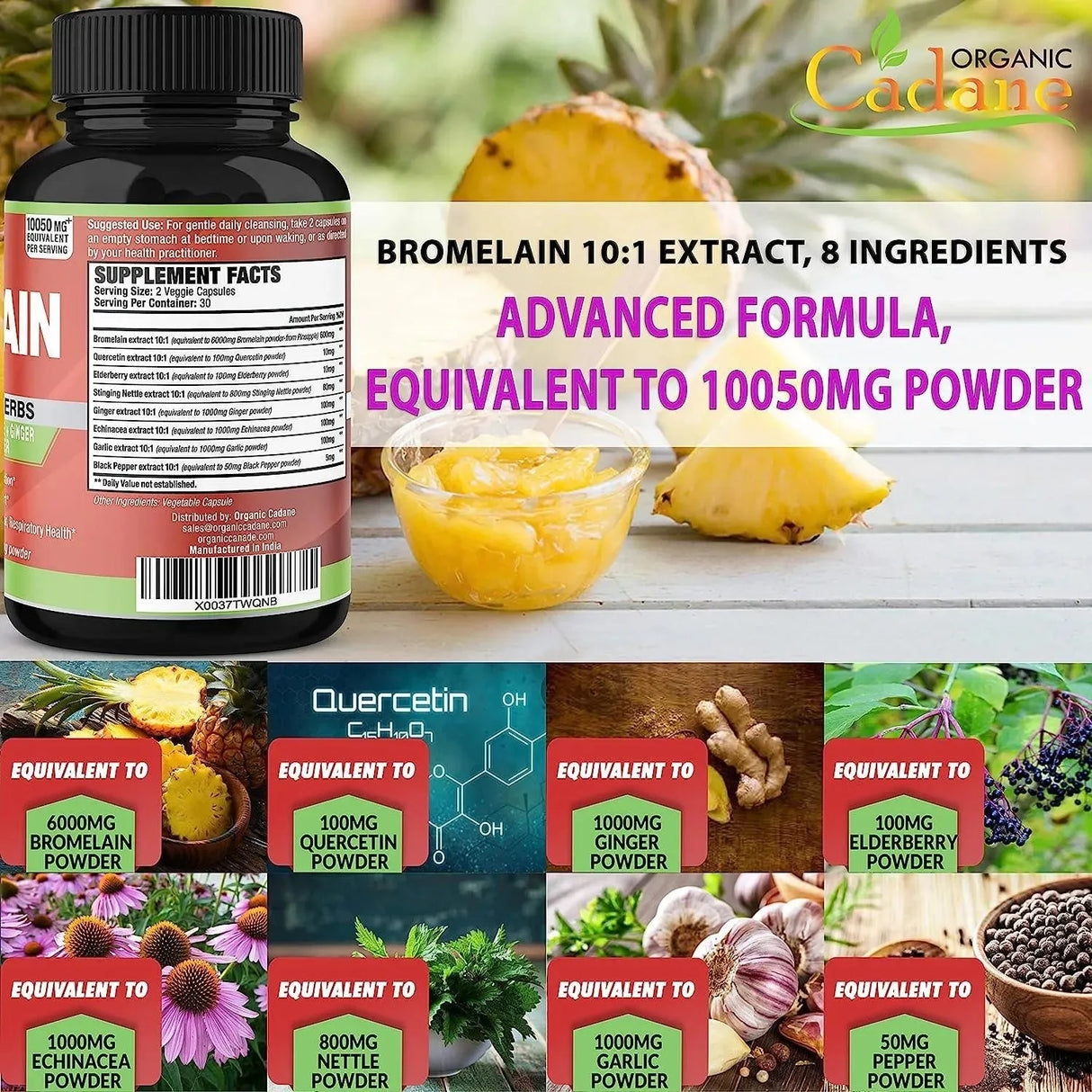 ORGANIC CADANE - Organic Cadane Bromelain Extract 10050Mg. 60 Capsulas - The Red Vitamin MX - Suplementos Alimenticios - {{ shop.shopifyCountryName }}