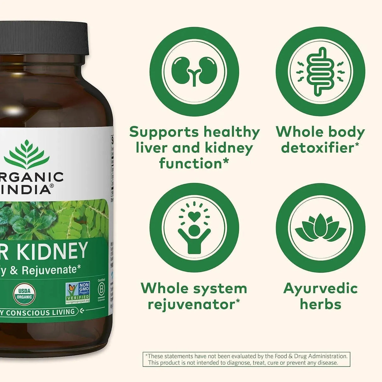 ORGANIC INDIA - Organic India Liver Kidney Detoxify & Rejuvenate 180 Capsulas - The Red Vitamin MX - Suplementos Alimenticios - {{ shop.shopifyCountryName }}