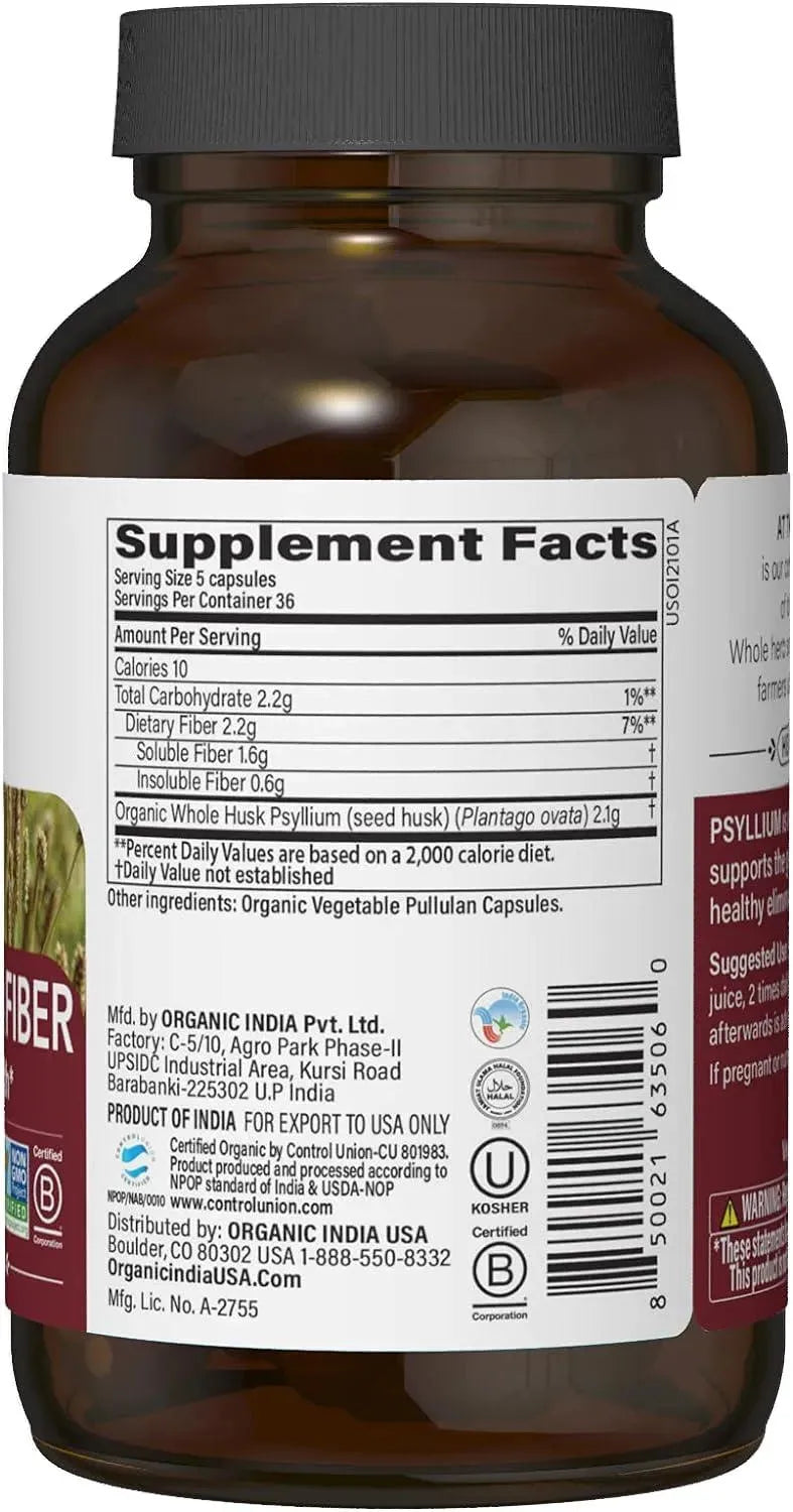 ORGANIC INDIA - Organic India Psyllium Herbal Powder 180 Capsulas - The Red Vitamin MX - Suplementos Alimenticios - {{ shop.shopifyCountryName }}