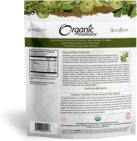 ORGANIC TRADITIONS - Organic Traditions Organic Amla Berry Powder 454Gr. - The Red Vitamin MX - Suplementos Alimenticios - {{ shop.shopifyCountryName }}
