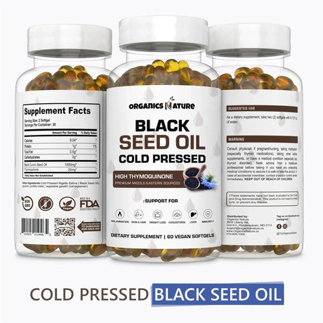 ORGANICS NATURE - ORGANICS NATURE Black Seed Oil 1000Mg. 60 Capsulas Blandas - The Red Vitamin MX - Suplementos Alimenticios - {{ shop.shopifyCountryName }}