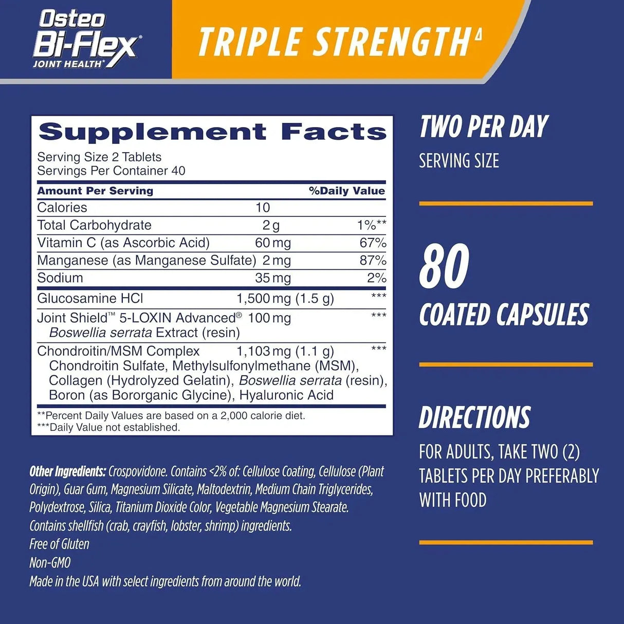 OSTEO - Osteo Bi-Flex Triple Strength Glucosamine Chondroitin with Vitamin C 80 Tabletas - The Red Vitamin MX - Suplementos Alimenticios - {{ shop.shopifyCountryName }}