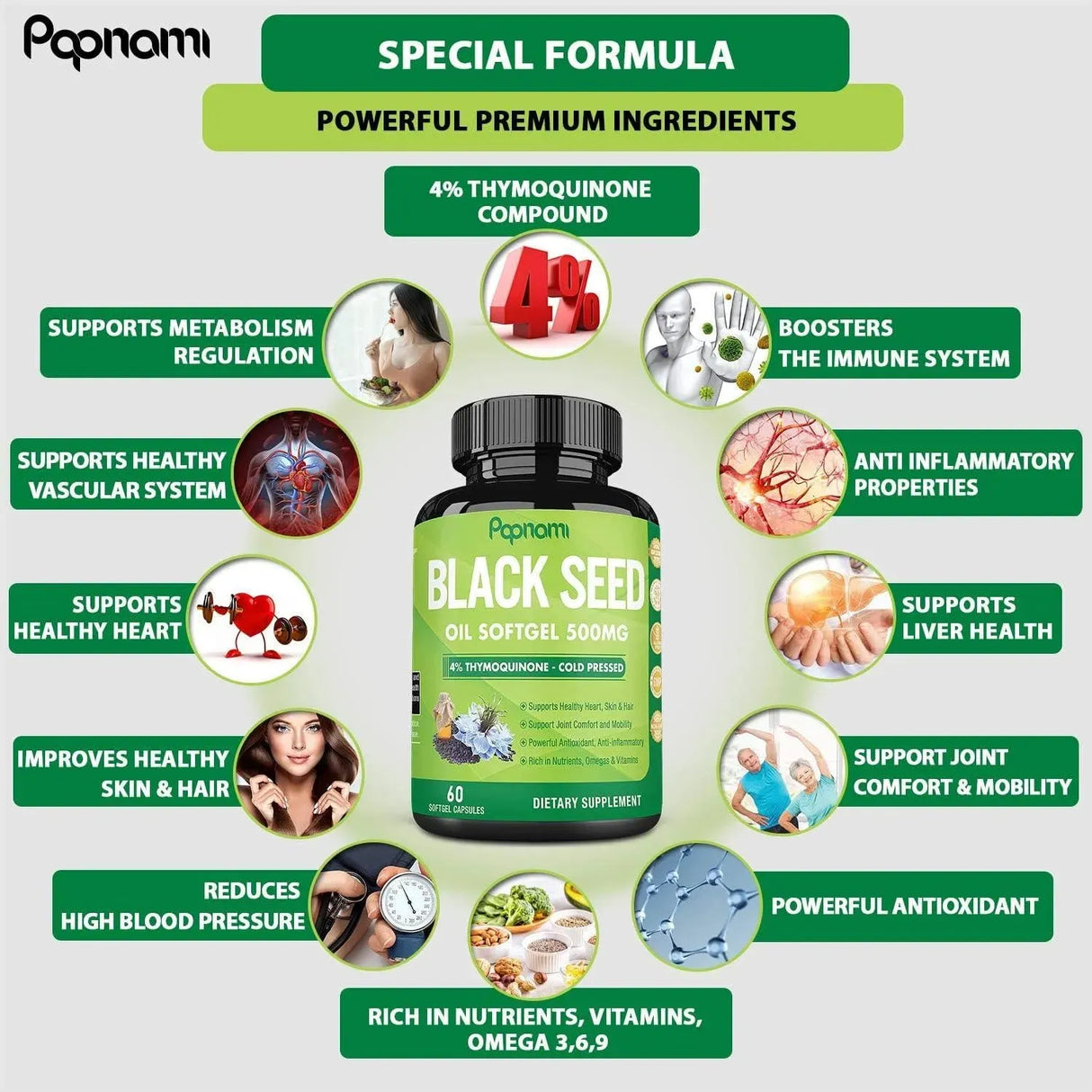 PAPNAMI - Papnami Organic Premium Black Seed Oil 500Mg. 120 Capsulas - The Red Vitamin MX - Suplementos Alimenticios - {{ shop.shopifyCountryName }}