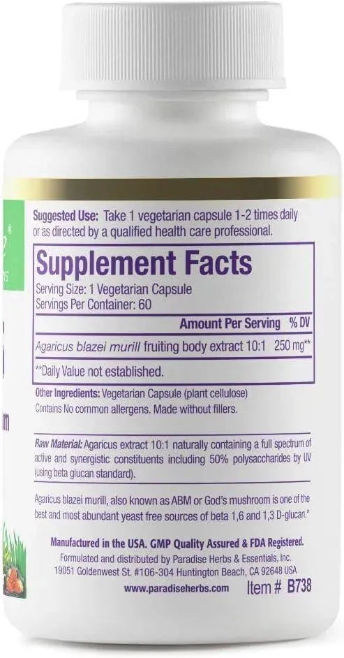 PARADISE HERBS - Paradise Herbs Beta Glucans 60 Capsulas - The Red Vitamin MX - Suplementos Alimenticios - {{ shop.shopifyCountryName }}