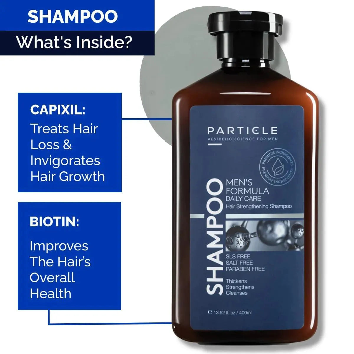 PARTICLE - Particle Hair Growth Shampoo for Men 400Ml. - The Red Vitamin MX - Shampoo Para Cabello - {{ shop.shopifyCountryName }}