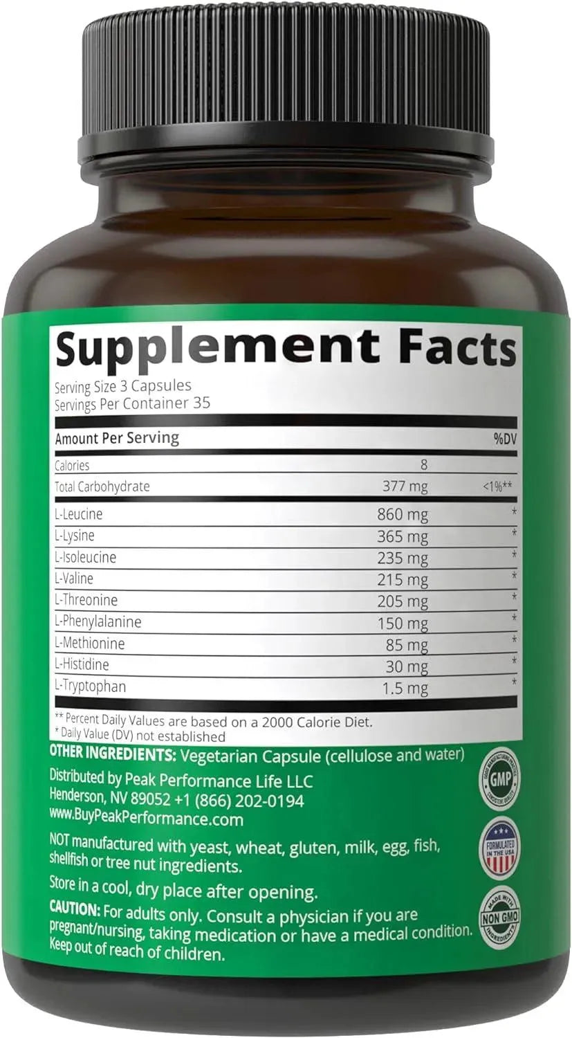 PEAK PERFORMANCE - Peak Performance All 9 Essential Amino Acids 105 Capsulas - The Red Vitamin MX - Suplementos Alimenticios - {{ shop.shopifyCountryName }}