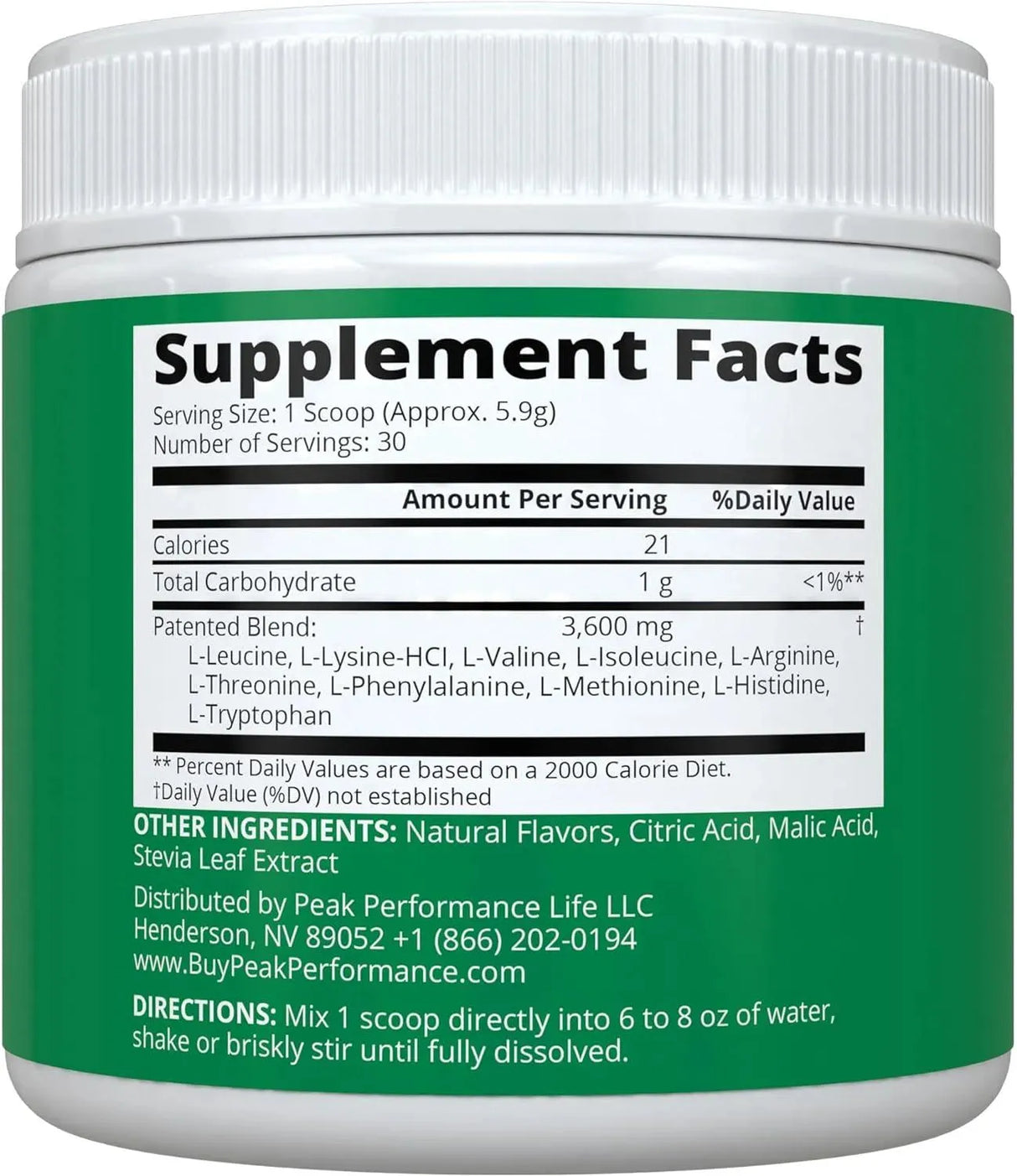 PEAK PERFORMANCE - Peak Performance All 9 Essential Amino Acids Powder Lemon Lime 176Gr. - The Red Vitamin MX - Suplementos Alimenticios - {{ shop.shopifyCountryName }}