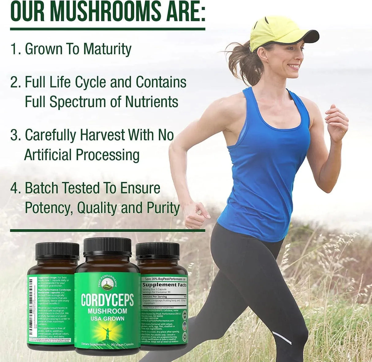 PEAK PERFORMANCE - Peak Performance Cordyceps Mushroom 90 Capsulas - The Red Vitamin MX - Suplementos Alimenticios - {{ shop.shopifyCountryName }}