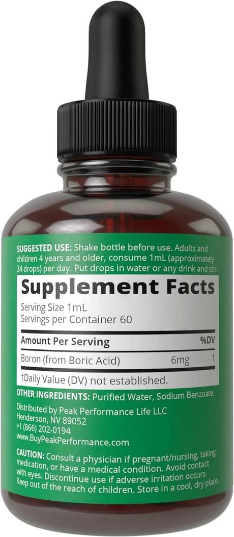 PEAK PERFORMANCE - Peak Performance Liquid Boron 60Ml. - The Red Vitamin MX - Suplementos Alimenticios - {{ shop.shopifyCountryName }}