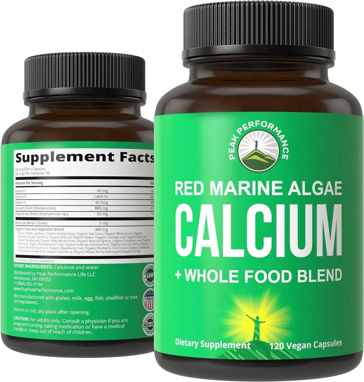 PEAK PERFORMANCE - Peak Performance Plant Based Calcium 120 Capsulas - The Red Vitamin MX - Suplementos Alimenticios - {{ shop.shopifyCountryName }}