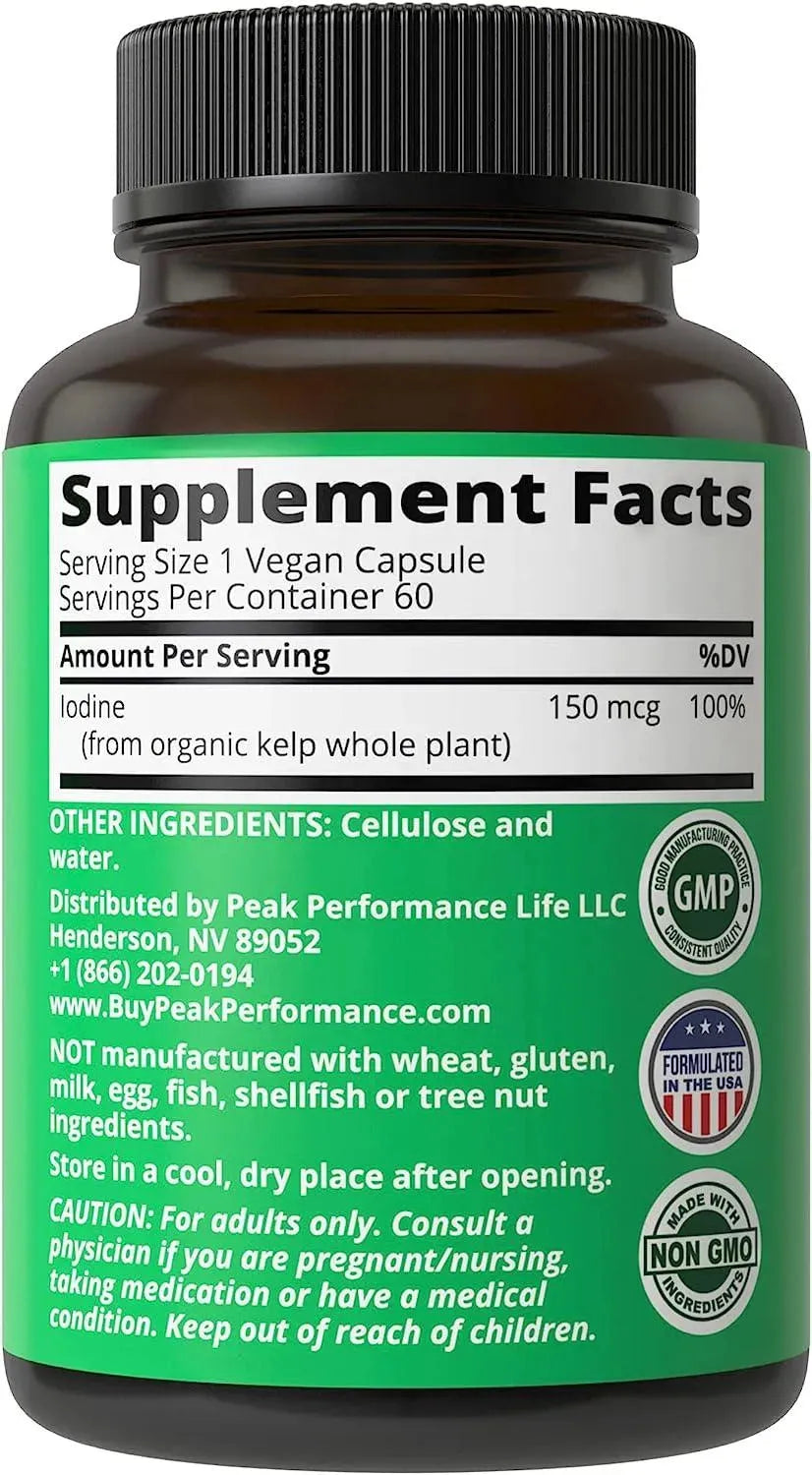 PEAK PERFORMANCE - Peak Performance Raw Whole Food Iodine Supplement 60 Capsulas - The Red Vitamin MX - Suplementos Alimenticios - {{ shop.shopifyCountryName }}