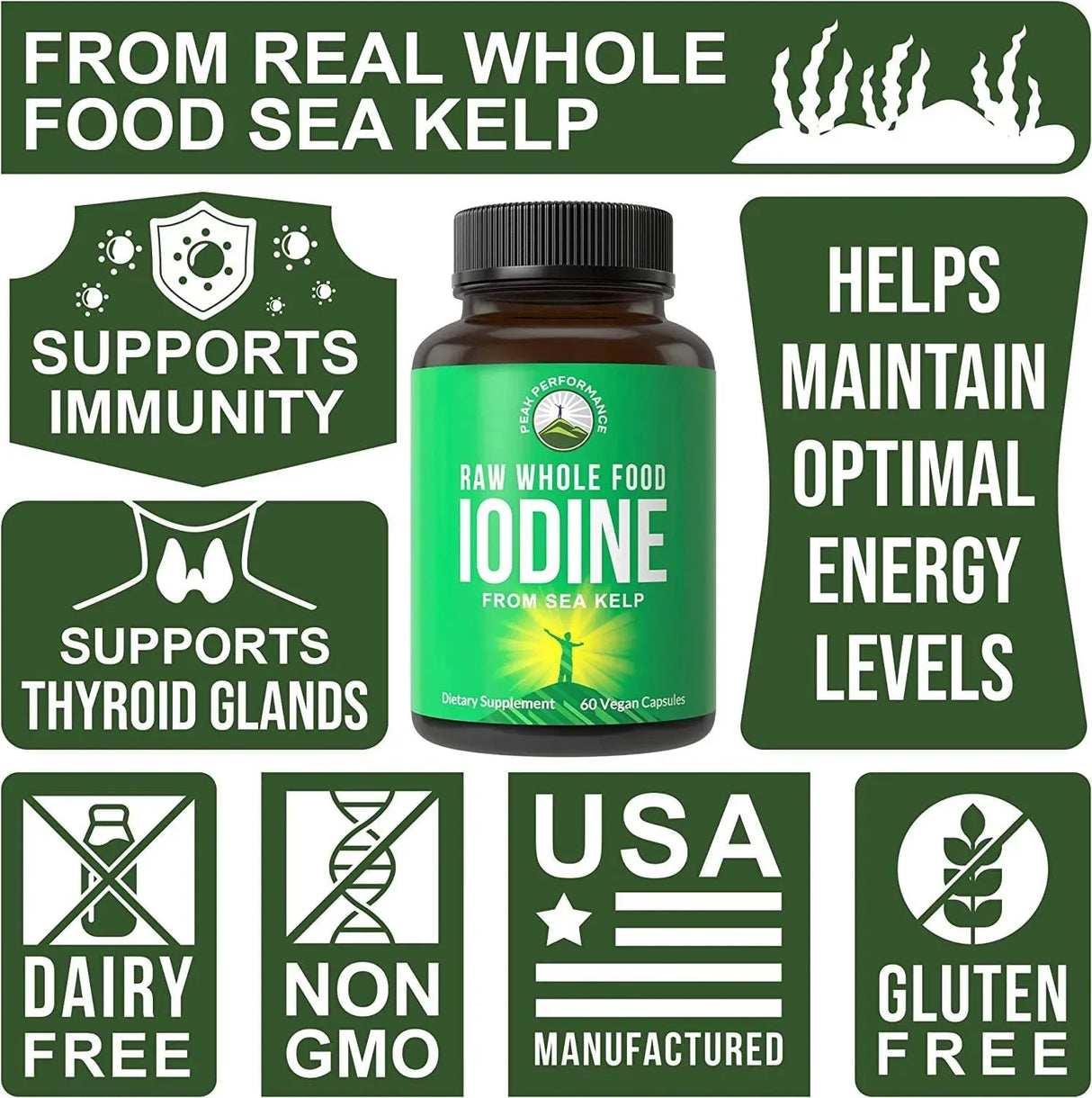 PEAK PERFORMANCE - Peak Performance Raw Whole Food Iodine Supplement 60 Capsulas - The Red Vitamin MX - Suplementos Alimenticios - {{ shop.shopifyCountryName }}