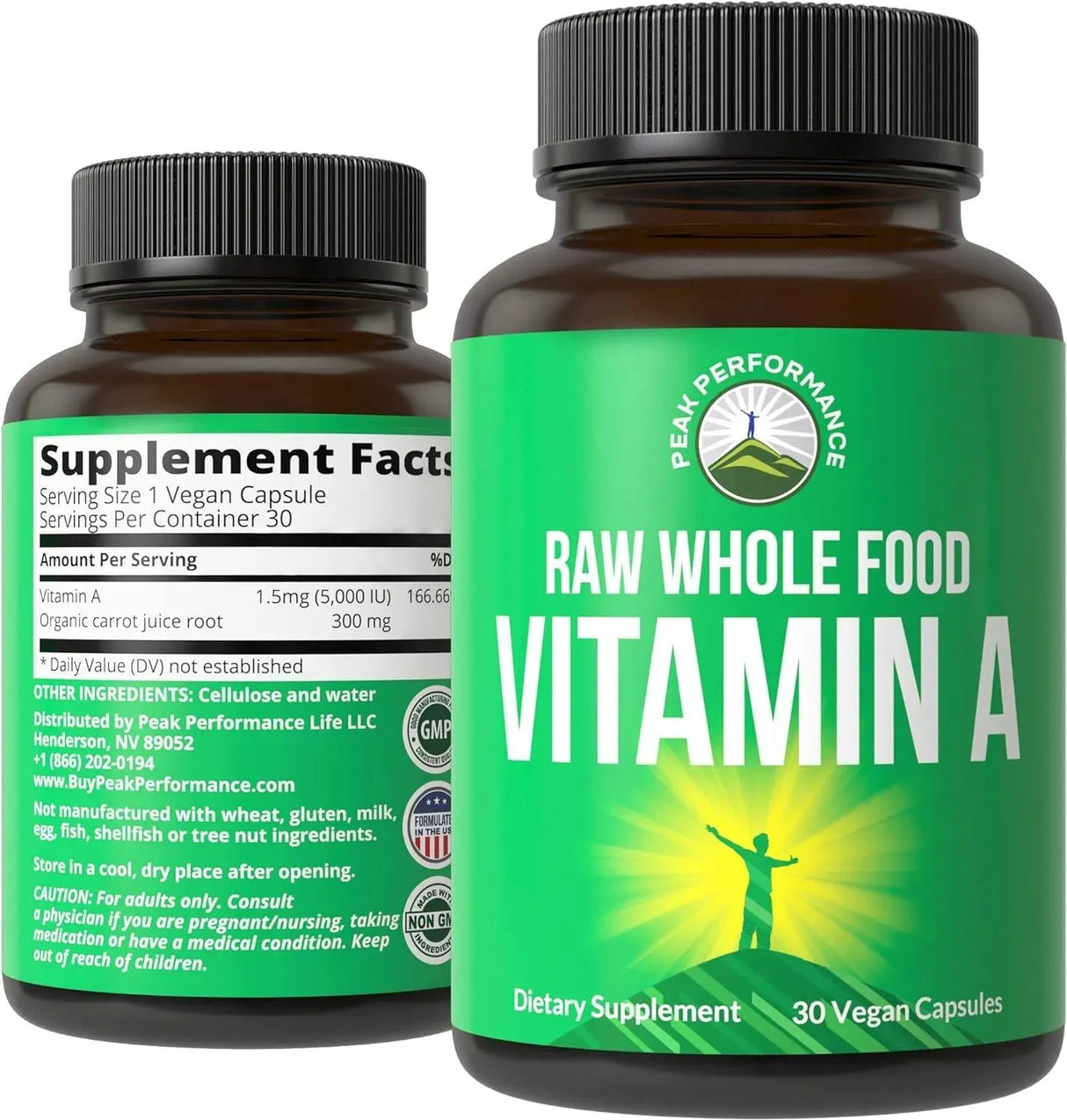 PEAK PERFORMANCE - Peak Performance Raw Whole Food Vitamin A 30 Capsulas - The Red Vitamin MX - Suplementos Alimenticios - {{ shop.shopifyCountryName }}