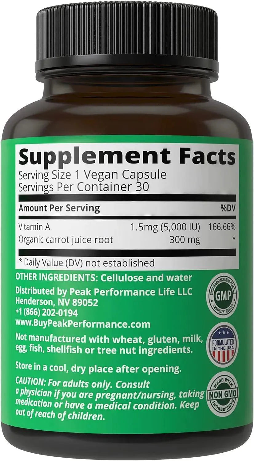 PEAK PERFORMANCE - Peak Performance Raw Whole Food Vitamin A 30 Capsulas - The Red Vitamin MX - Suplementos Alimenticios - {{ shop.shopifyCountryName }}