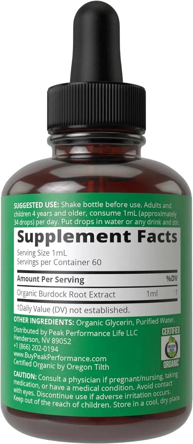 PEAK PERFORMANCE - Peak Performance USDA Organic Burdock Root Liquid Drops 2 Fl.Oz. - The Red Vitamin MX - Suplementos Alimenticios - {{ shop.shopifyCountryName }}