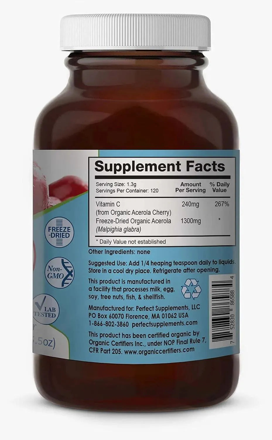 PERFECT SUPPLEMENTS - Perfect Supplements Perfect Acerola Powder 156Gr. - The Red Vitamin MX - Suplementos Alimenticios - {{ shop.shopifyCountryName }}