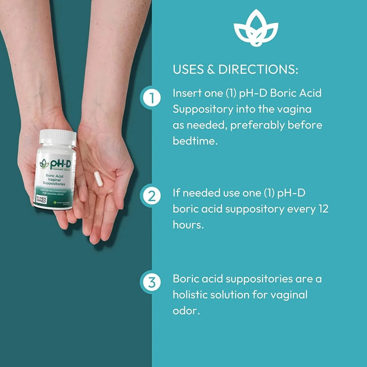 PH-D FEMININE HEALTH SUPPORT - pH-D Feminine Health 600Mg. Boric Acid Suppositories 72 Supositorios - The Red Vitamin MX - Supositorios De Ácido Bórico - {{ shop.shopifyCountryName }}