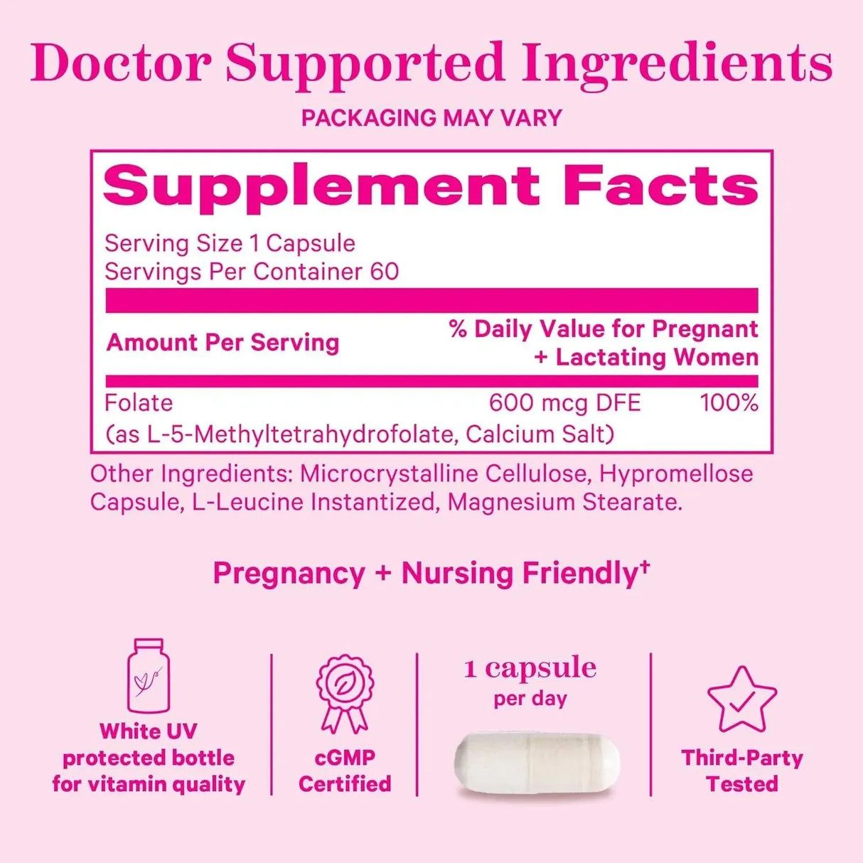 PINK STORK - Pink Stork Folate: Methyl Folate 60 Capsulas - The Red Vitamin MX - Suplementos Alimenticios - {{ shop.shopifyCountryName }}