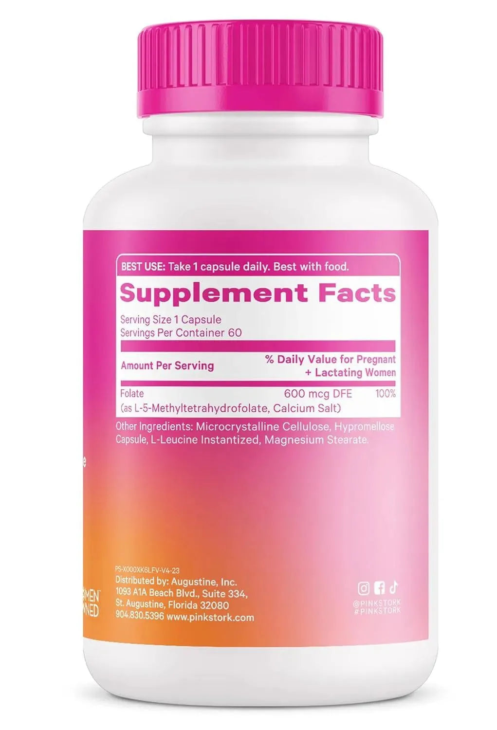 PINK STORK - Pink Stork Folate: Methyl Folate 60 Capsulas - The Red Vitamin MX - Suplementos Alimenticios - {{ shop.shopifyCountryName }}