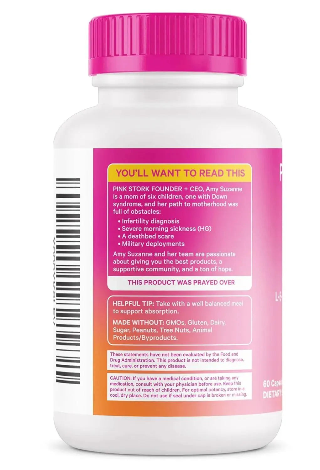 PINK STORK - Pink Stork Folate: Methyl Folate 60 Capsulas - The Red Vitamin MX - Suplementos Alimenticios - {{ shop.shopifyCountryName }}