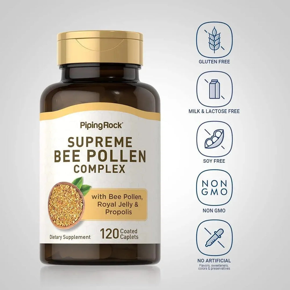 PIPING ROCK - Piping Rock Bee Pollen Complex with Bee Propolis & Royal Jelly 120 Capsulas - The Red Vitamin MX - Suplementos Alimenticios - {{ shop.shopifyCountryName }}