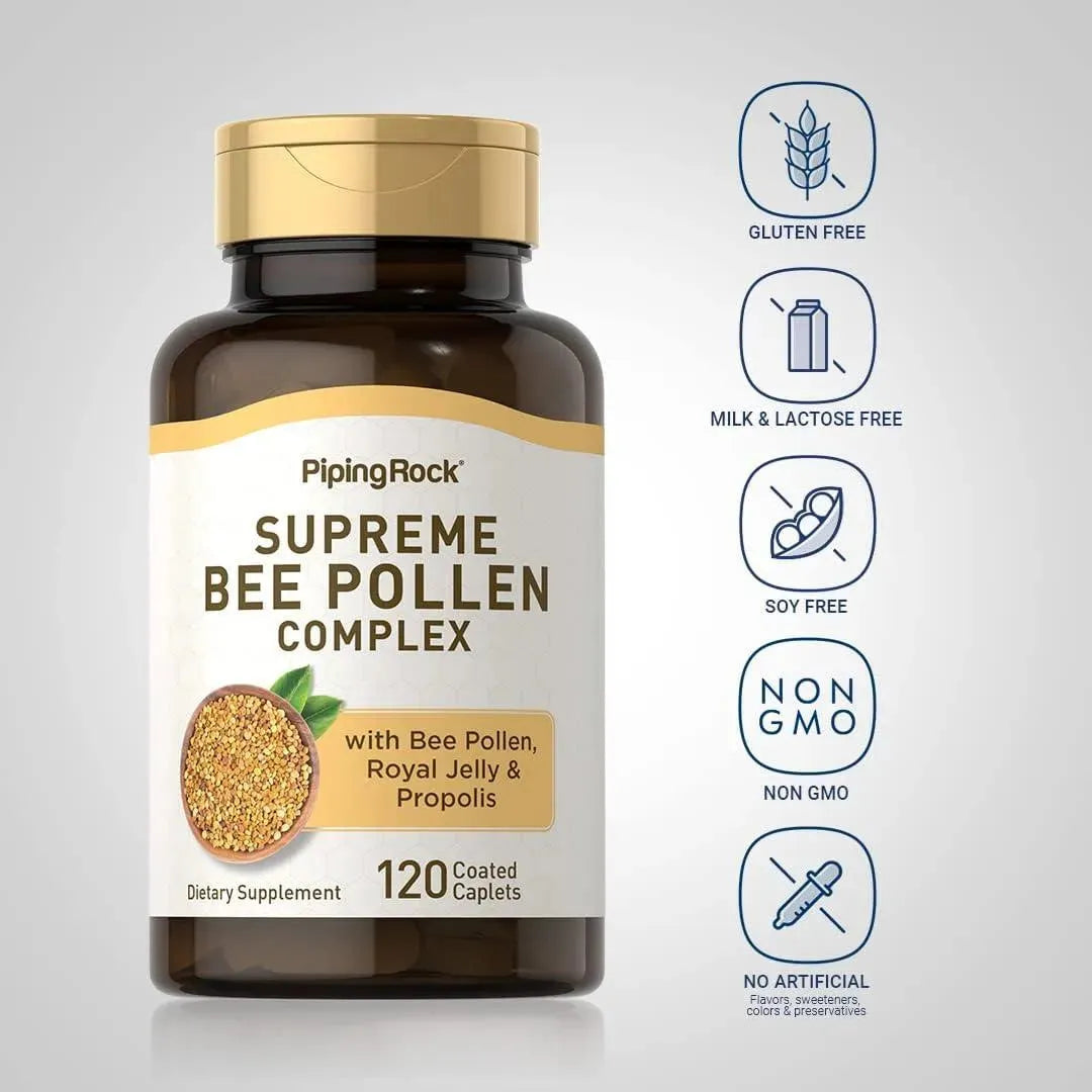 PIPING ROCK - Piping Rock Bee Pollen Complex with Bee Propolis & Royal Jelly 120 Capsulas - The Red Vitamin MX - Suplementos Alimenticios - {{ shop.shopifyCountryName }}