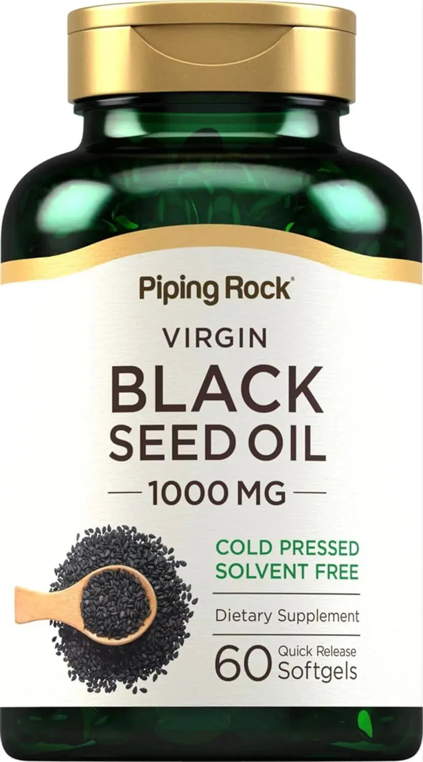 PIPING ROCK - Piping Rock Black Seed Oil 1000Mg. 60 Capsulas Blandas - The Red Vitamin MX - Suplementos Alimenticios - {{ shop.shopifyCountryName }}