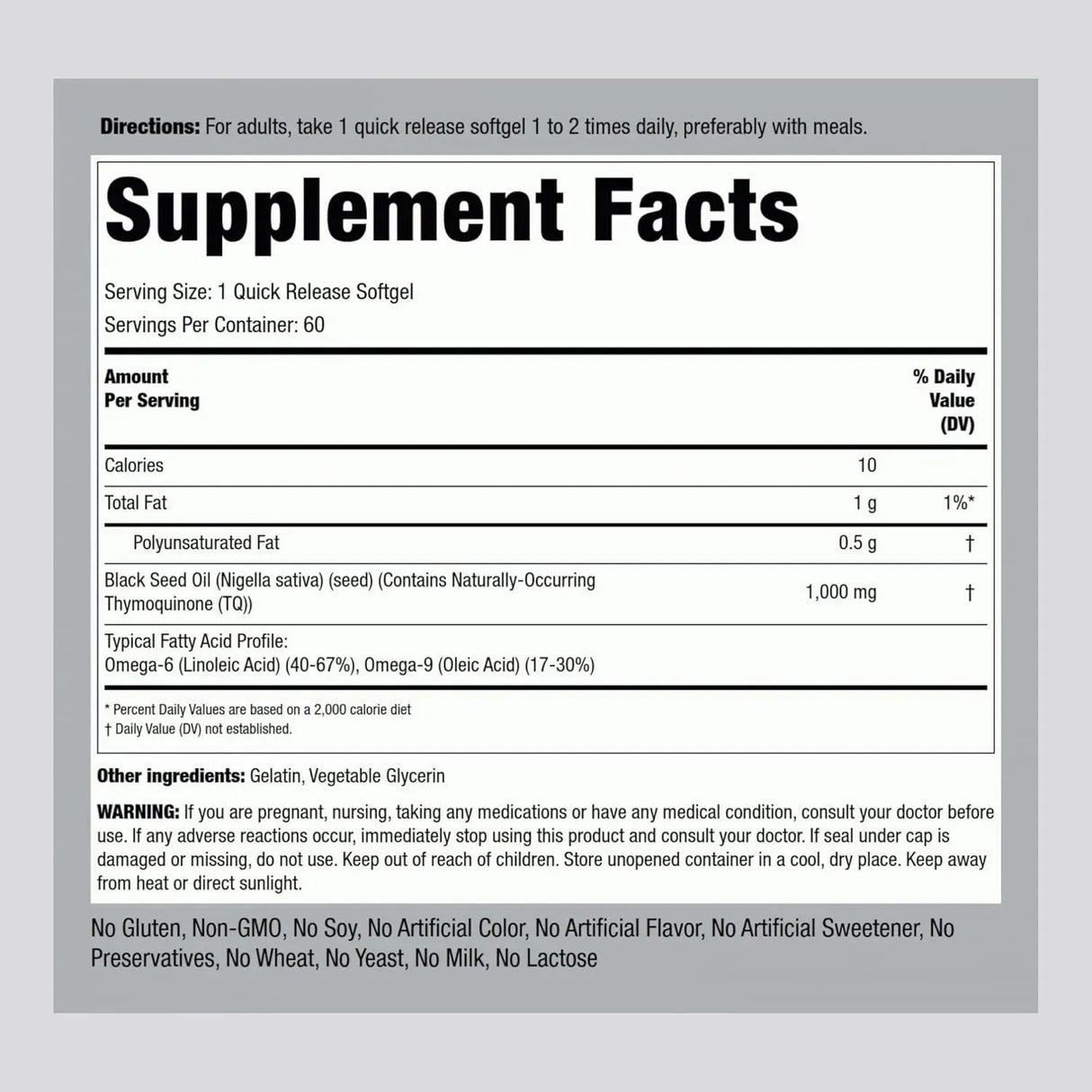 PIPING ROCK - Piping Rock Black Seed Oil 1000Mg. 60 Capsulas Blandas - The Red Vitamin MX - Suplementos Alimenticios - {{ shop.shopifyCountryName }}