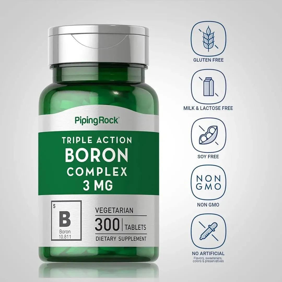 PIPING ROCK - Piping Rock Boron 3 Mg. 300 Tabletas - The Red Vitamin MX - Suplementos Alimenticios - {{ shop.shopifyCountryName }}