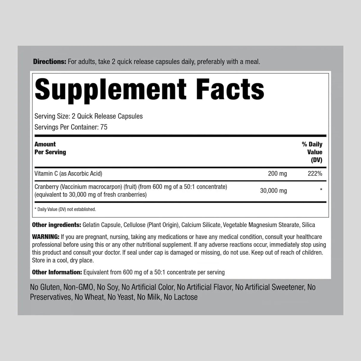 PIPING ROCK - Piping Rock Cranberry Pills 30,000Mg. 120 Capsulas - The Red Vitamin MX - Suplementos Alimenticios - {{ shop.shopifyCountryName }}