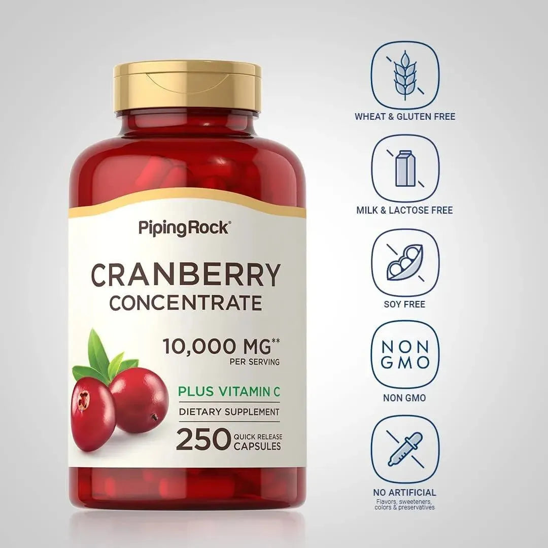 PIPING ROCK - Piping Rock Cranberry Pills for Women 10,000Mg. 250 Capsulas - The Red Vitamin MX - Suplementos Alimenticios - {{ shop.shopifyCountryName }}