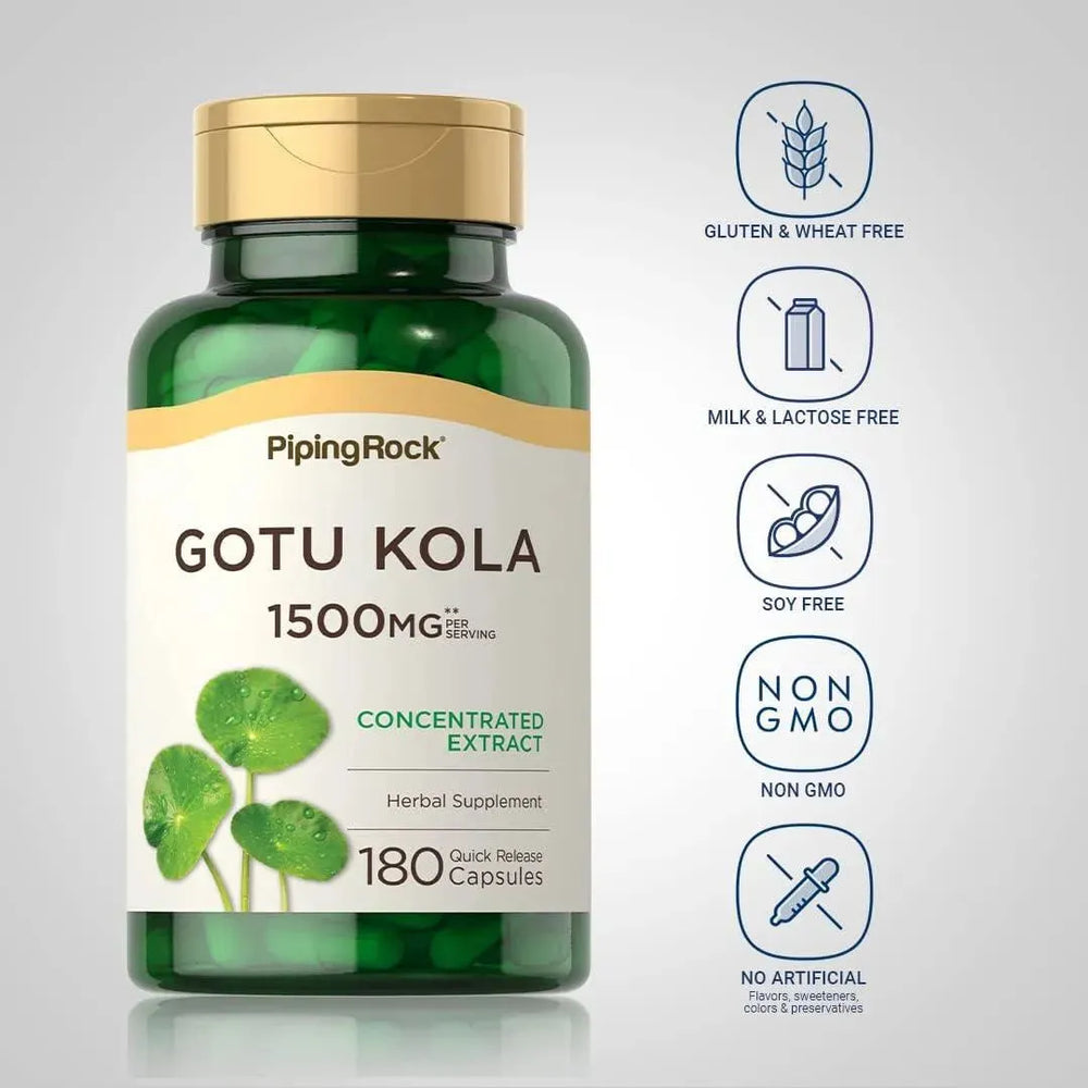 PIPING ROCK - Piping Rock Gotu Kola 1500Mg. 180 Capsulas - The Red Vitamin MX - Suplementos Alimenticios - {{ shop.shopifyCountryName }}