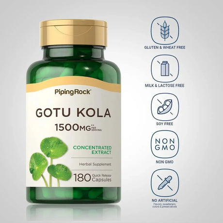 PIPING ROCK - Piping Rock Gotu Kola 1500Mg. 180 Capsulas - The Red Vitamin MX - Suplementos Alimenticios - {{ shop.shopifyCountryName }}
