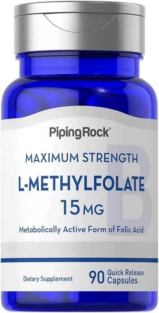 PIPING ROCK - Piping Rock L Methylfolate 15Mg. 90 Capsulas - The Red Vitamin MX - Suplementos Alimenticios - {{ shop.shopifyCountryName }}