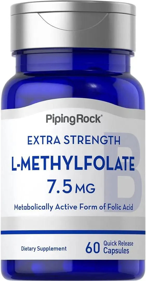 PIPING ROCK - Piping Rock L-Methylfolate 7.5Mg. 60 Capsulas - The Red Vitamin MX - Suplementos Alimenticios - {{ shop.shopifyCountryName }}