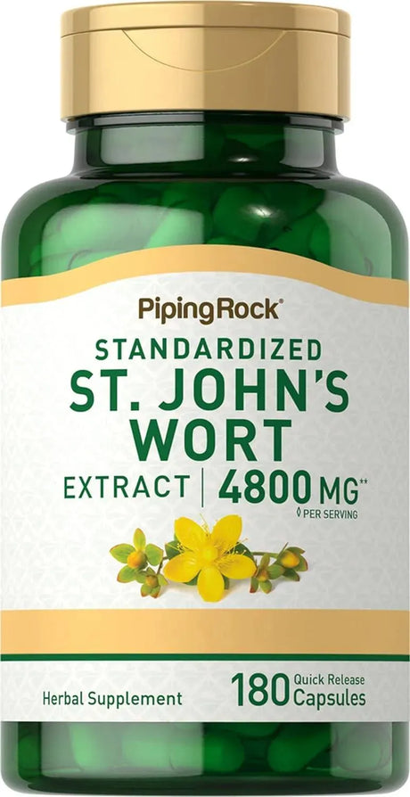 PIPING ROCK - Piping Rock St. John's Wort 4800Mg. 180 Capsulas - The Red Vitamin MX - Suplementos Alimenticios - {{ shop.shopifyCountryName }}