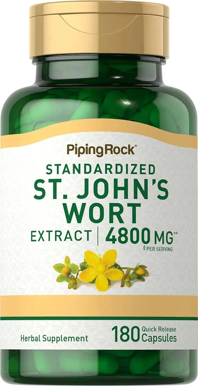 PIPING ROCK - Piping Rock St. John's Wort 4800Mg. 180 Capsulas - The Red Vitamin MX - Suplementos Alimenticios - {{ shop.shopifyCountryName }}