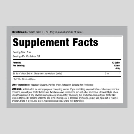 PIPING ROCK - Piping Rock St Johns Wort Tincture Liquid 118Ml. - The Red Vitamin MX - Suplementos Alimenticios - {{ shop.shopifyCountryName }}