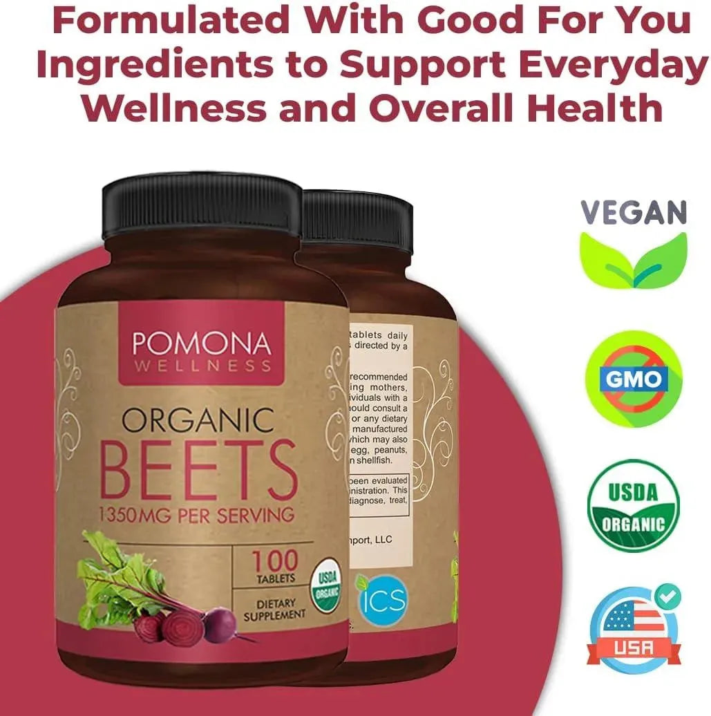 POMONA WELLNESS - Pomona Wellness Beet Root 1350Mg. 100 Tabletas - The Red Vitamin MX - Suplementos Alimenticios - {{ shop.shopifyCountryName }}
