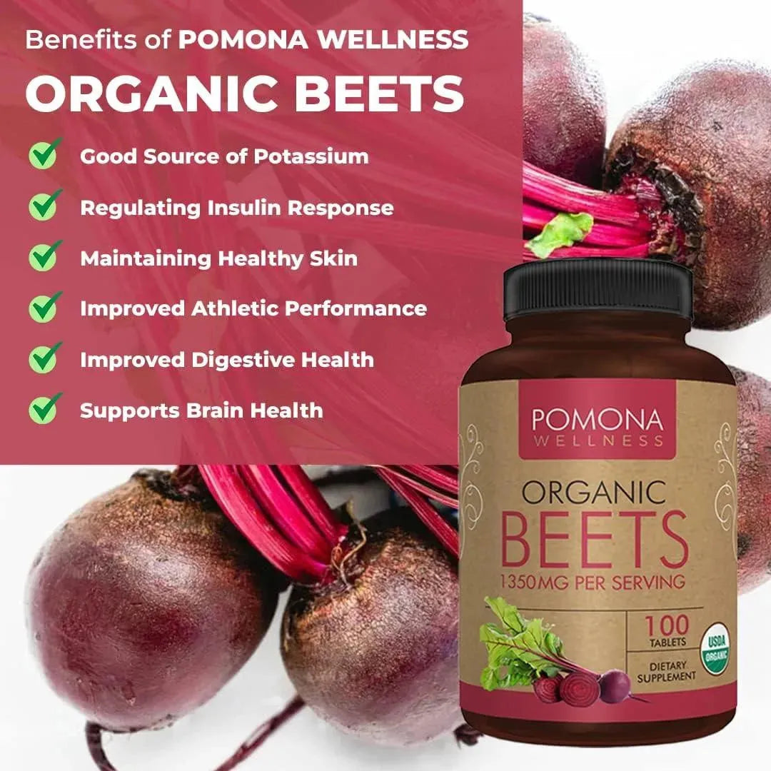 POMONA WELLNESS - Pomona Wellness Beet Root 1350Mg. 100 Tabletas - The Red Vitamin MX - Suplementos Alimenticios - {{ shop.shopifyCountryName }}