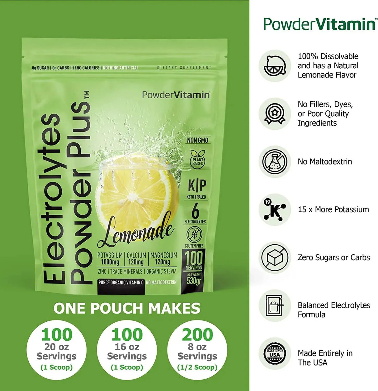 POWDERVITAMIN - PowderVitamin Electrolytes Powder Plus Keto Lemonade 100 Servicios - The Red Vitamin MX - Suplementos Alimenticios - {{ shop.shopifyCountryName }}