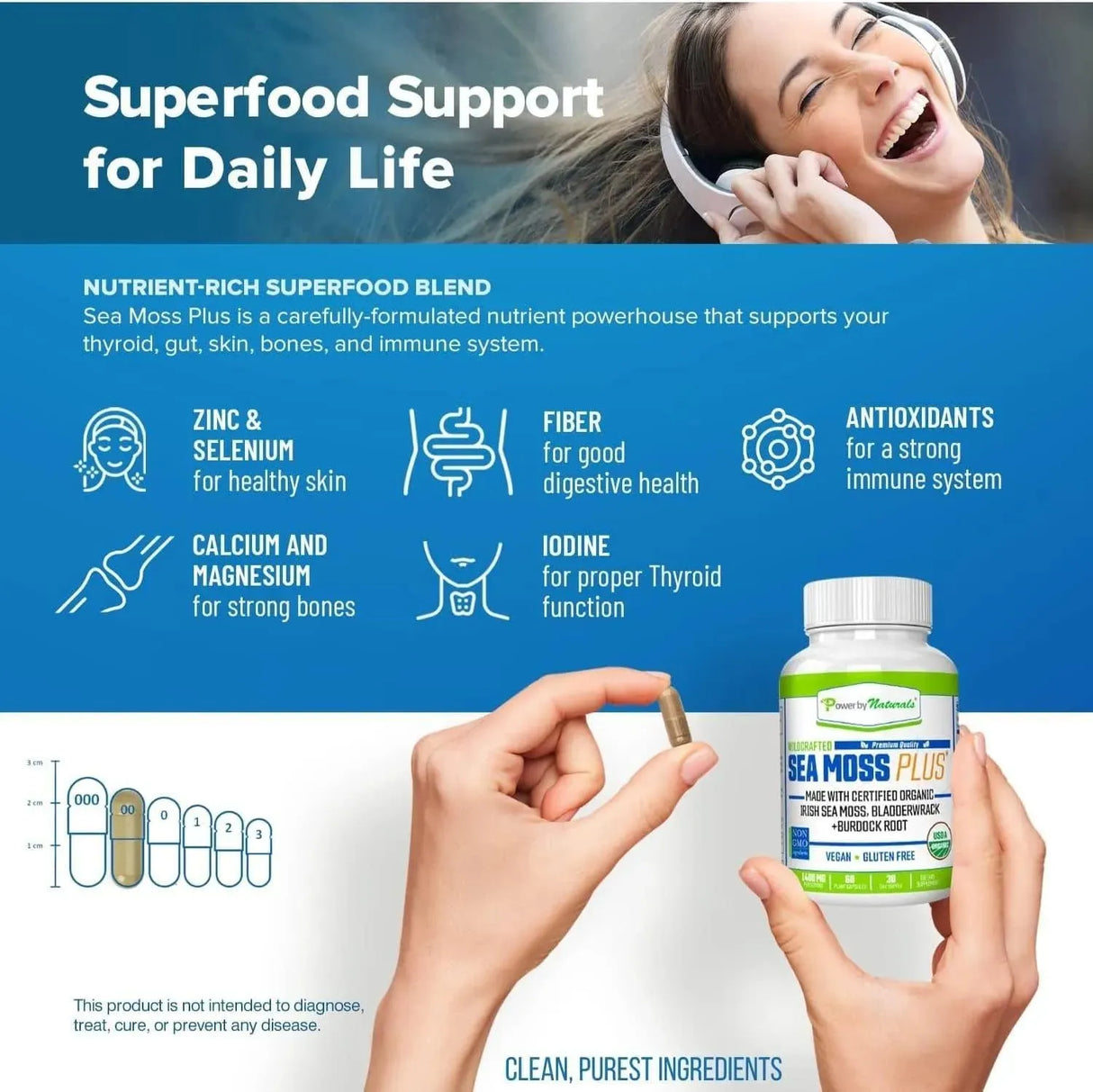 POWER BY NATURE - Power By Naturals Sea Moss Plus 60 Capsulas - The Red Vitamin MX - Suplementos Alimenticios - {{ shop.shopifyCountryName }}