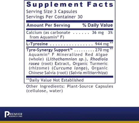 PREMIER RESEARCH LABS - Premier Research Labs Tyrosine Matrix 90 Capsulas - The Red Vitamin MX - Suplementos Alimenticios - {{ shop.shopifyCountryName }}