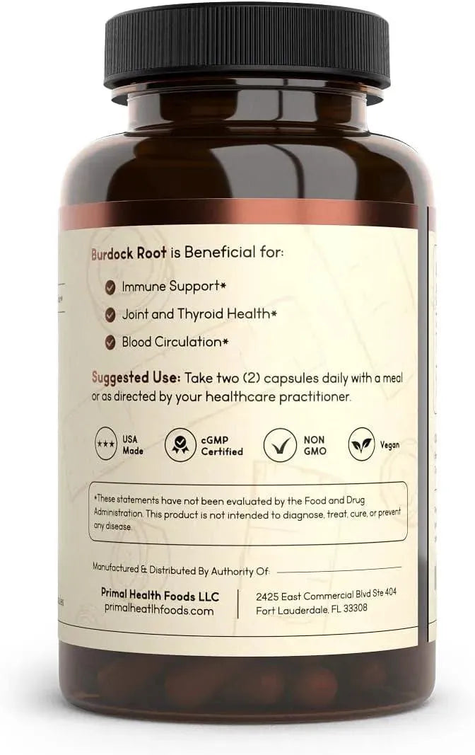 PRIMAL HEALTH FOODS - Primal Health Foods Organic Burdock Root 1000Mg. 120 Capsulas - The Red Vitamin MX - Suplementos Alimenticios - {{ shop.shopifyCountryName }}