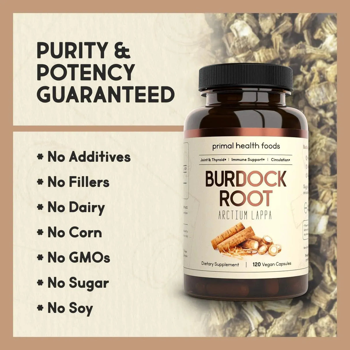 PRIMAL HEALTH FOODS - Primal Health Foods Organic Burdock Root 1000Mg. 120 Capsulas - The Red Vitamin MX - Suplementos Alimenticios - {{ shop.shopifyCountryName }}