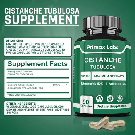 PRIMAX LABS - Primax Labs Cistanche Tubulosa 500Mg. 90 Capsulas - The Red Vitamin MX - Suplementos Alimenticios - {{ shop.shopifyCountryName }}