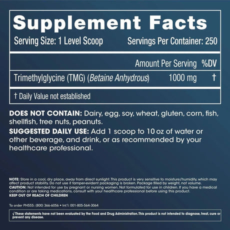 PRO HEALTH LONGEVITY - ProHealth TMG Powder 250Gr. - The Red Vitamin MX - Suplementos Alimenticios - {{ shop.shopifyCountryName }}