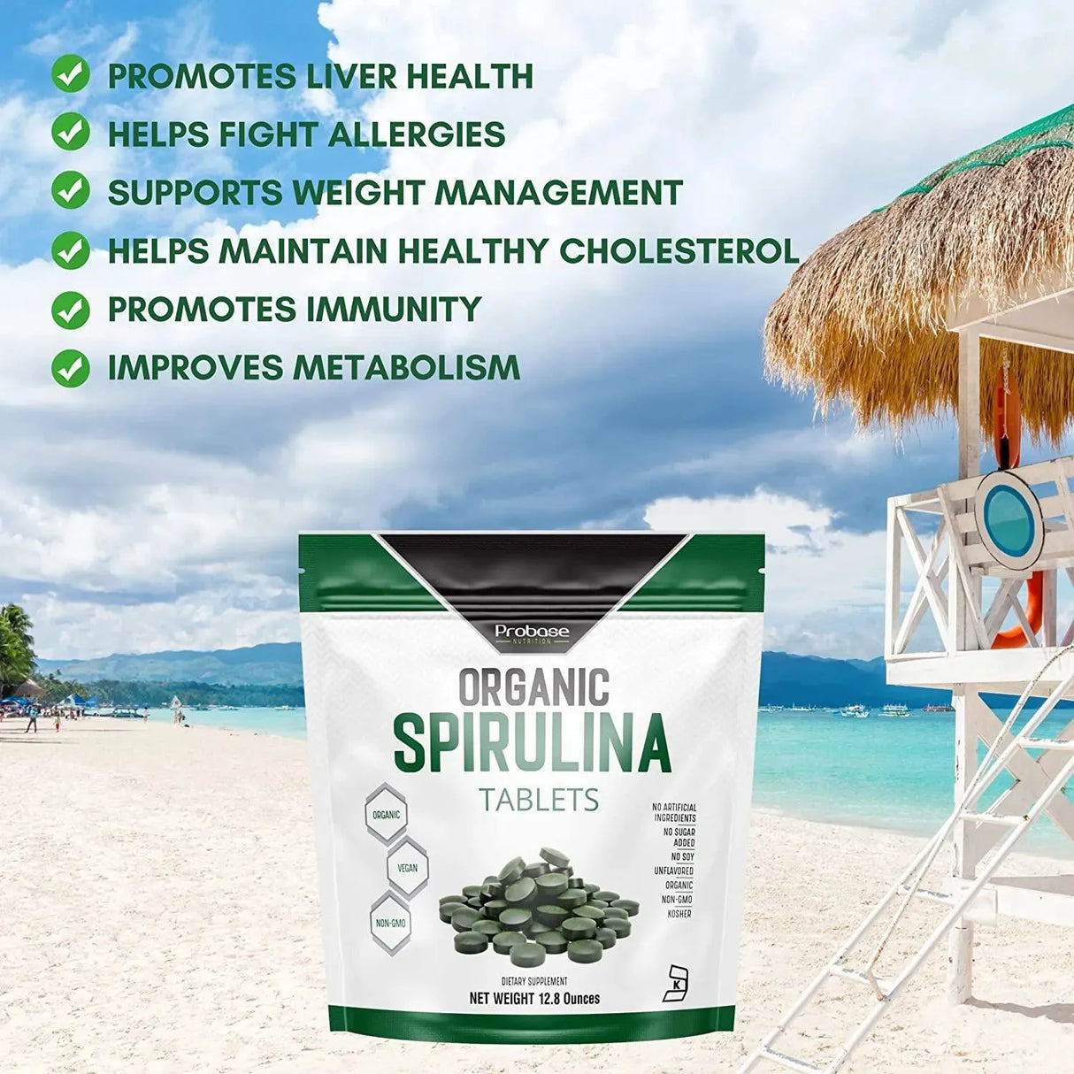 PROBASE NUTRITION - Probase Nutrition Organic Spirulina Supplement 3000Mg. 720 Tabletas - The Red Vitamin MX - Suplementos Alimenticios - {{ shop.shopifyCountryName }}